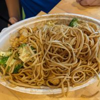 Kids Yummy Noodles with tofu and added broccoli at Masala Wok in Richardson