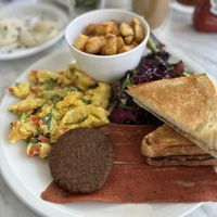Vegan slam breakfast  at Evviva in Barrie