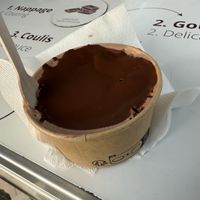 My chocolate ice cream with chocolate sauce   at Bount'iti in Tahiti