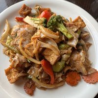 Drunken noodles without egg  at Ros Siam in Denver