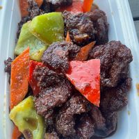 Crispy ginger beef. A must try! at Padmanadi Vegan Eatery in Calgary