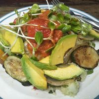 Veg, avo, cous cous salad at Om Garden Cafe in Pai