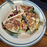 Cheezy Vegetable Quesadilla at Om Garden Cafe in Pai
