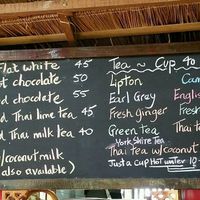 drinks menu at Om Garden Cafe in Pai