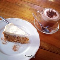 raw carrot cake at Om Garden Cafe in Pai