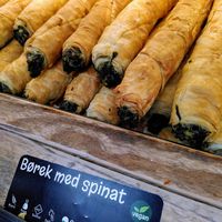 Spinach Borek (vegan) at OSL - Backstube  in Gardermoen