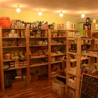 Some more typical health food store items.  There are also frozen foods. at Happy Vegan Shop - Sivtsev Vrazhek in Moscow