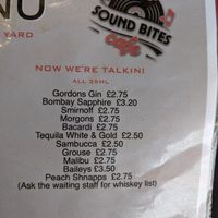Drink menu 3 at Sound Bites in Arisaig