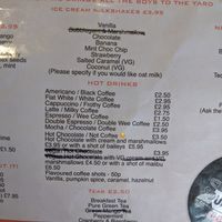 Drink menu 2 at Sound Bites in Arisaig