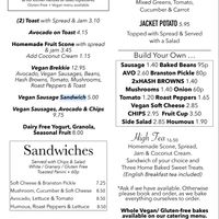 Vegan Menu.  at Painters at the Angel in Sudbury