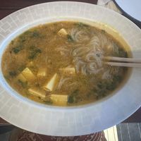 Shan noodle soup with tofuu  at Burma Kitchen in Koh Samui
