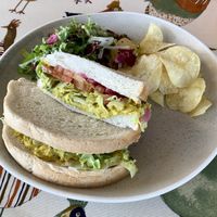 Coronation chickpea sandwich  at Longparke Farmshop & Cafe in Dundee