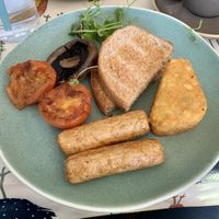 Vegetarian breakfast (turned vegan)  at Longparke Farmshop & Cafe in Dundee