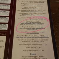 Menu   at The Brazen Head in Dublin