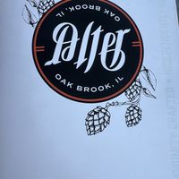 Menu with cool design that’s the same if you look at it upside down  at Alter Brewing + Kitchen in Oak Brook