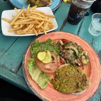 Indian spiced vegan burger   at Sunset Pier in Key West