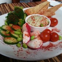 edamame hummus plate at LYFE Kitchen in Culver City