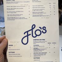 Menu  at Flo's Crêperie  in Mooloolaba