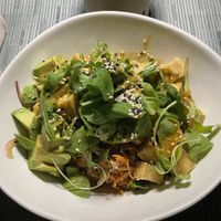 Tofu Buddha Bowl (vegan) with edamame, avocado, black rice, veggies and a wonderful sauce.  at The Farm in Providenciales