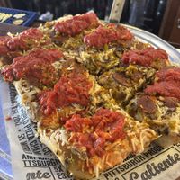Vegan Detroit style pizza.  at Caliente Pizza & Drafthouse - Liberty Ave in Pittsburgh
