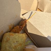 Other snacks, including satay stick  at Gillie Foods in Manchester