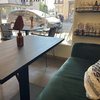 Interior seating at Lucette in Lausanne