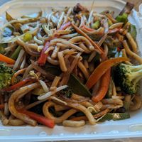 Huge servings. Black bean udon noodles at Pho Xyclo in Niagara Falls