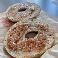 12 grain bagel w/ strawberry jam   at Tim Hortons in Farmington Hills