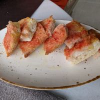 Coca bread (5,50€) - 4/5 at The Club Café in Caldes De Malavella