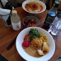 From top: tantan soup style, kimchi, amaze men original at Kitchen Impossible Amsterdam in Amsterdam