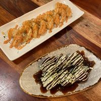 Fried shrimp and tayaki  at Kitchen Impossible Amsterdam in Amsterdam