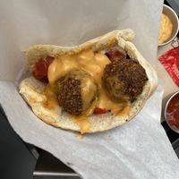 Delicious vegan pita with felafel   at Yafel in Nantes