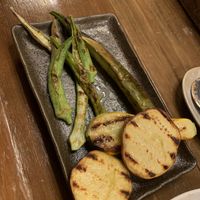 Grilled zucchini, okra and eggplant   at Hachioji Vegetable Kitchen IL TEATRO AZZURRO - 八王子やさいキッチン  in Tokyo