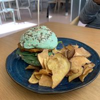 Vegan lentil burger   at Amélia Foz in Porto