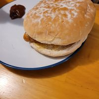 Vegan sausage bap at Kavorna Cafe and Bistro in Isles Of Scilly