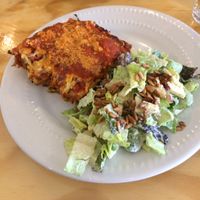 Excellent Lasagna and ";Caesar "; salad. at Greens Organic Cafe and Market in Sarnia