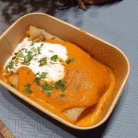 Hungarian not meaty pancakes at Szabad Bisztró - Új Hely in Budapest