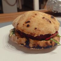 Beetroot burger at Szabad Bisztró - Új Hely in Budapest