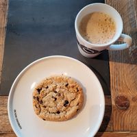 Cookie and oat latte  at Espresso House in Fredrikstad