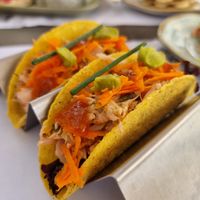 Tacos Vegan, jaca, abacate, cenoura,chutney msnga at Ofélia in Tavira