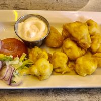 Battered mushrooms   at Maggie Mays Stranmillis Cafe in Belfast