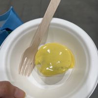 Planted Expo 2024 - Runny yolk egg from vegan supply   at Planted Expo in Vancouver