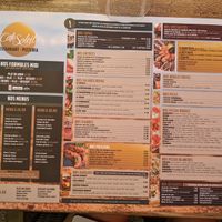 Menu at Café Soleil  in La Grande-motte
