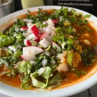 Vegan pozole at Distopía Coffee Zone in Mexico City