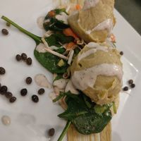 Tacos with papaya and hummus at Pan GhEA in Milan