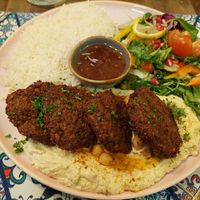 Falafel platter at Yelken Mediterranean Kitchen in Brighton