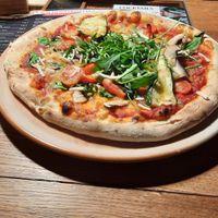 Vegane Pizza mit Grillgemüse, Ruccola etc. at Pizzaria Banderas in Bayerisch Eisenstein