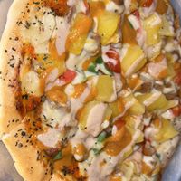 The chutney pizza is the best !  at Mira's Cafe in Fairfield