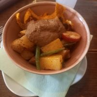 Small salad (two mixed plus a dip) 6,90€ at little green kitchen - Kunibertsviertel in Cologne