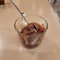 Vg dark chocolate ice cream at Bar Gelateria Da Po' in Cortina D Ampezzo
